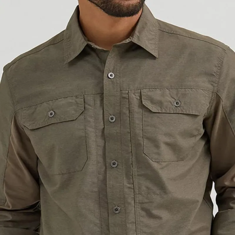 Men's Retro Casual Pocket Workwear Long Sleeve Shirt 05375471TO