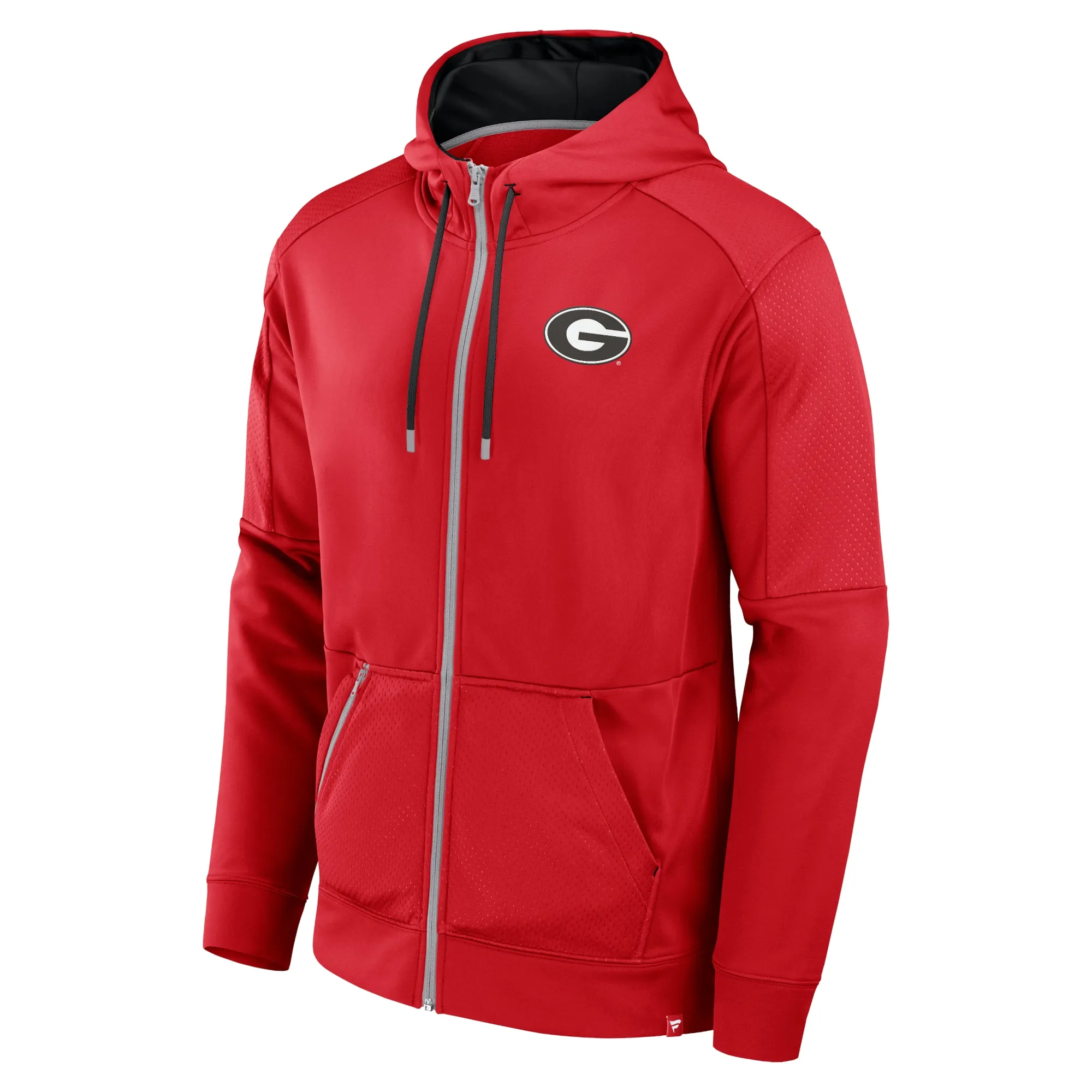 Men's Fanatics Red Georgia Bulldogs Defender Full-Zip Hoodie