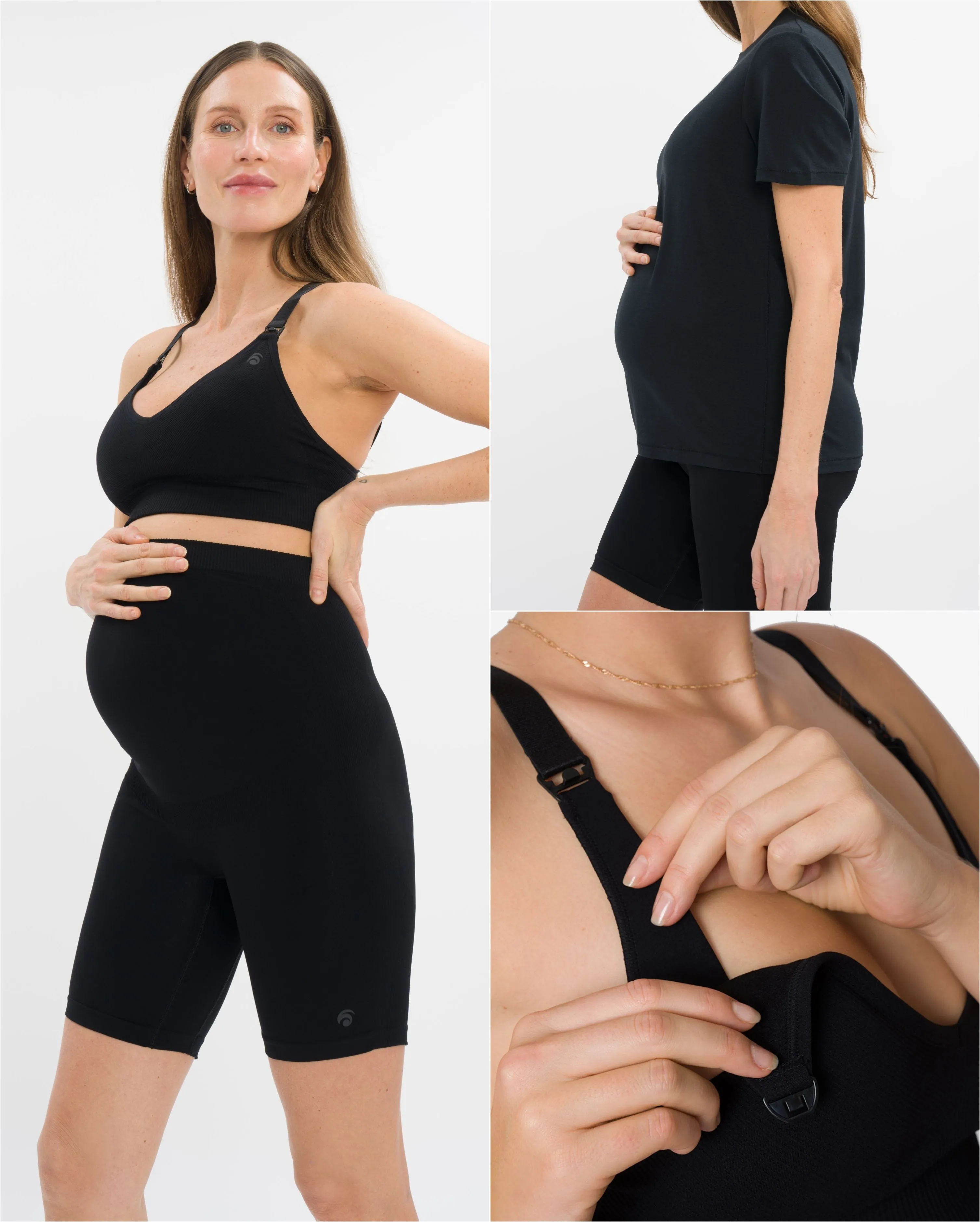 Mila Maternity Biker Set Deluxe - Black