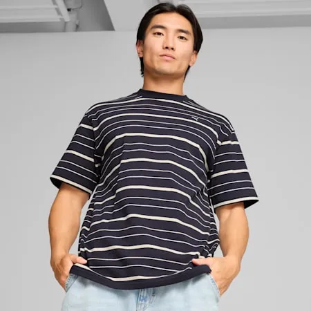 MMQ Men's Striped Tee | New Navy | PUMA Shop All Puma | PUMA 