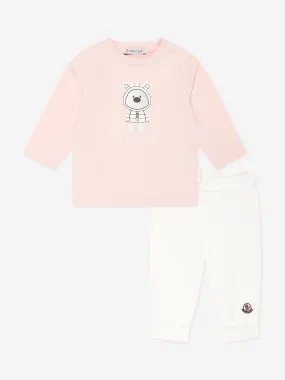 Moncler Enfant Baby Girls Teddy Bear Tracksuit in Pink