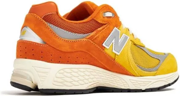 New Balance 574 colour-block suede sneakers Orange