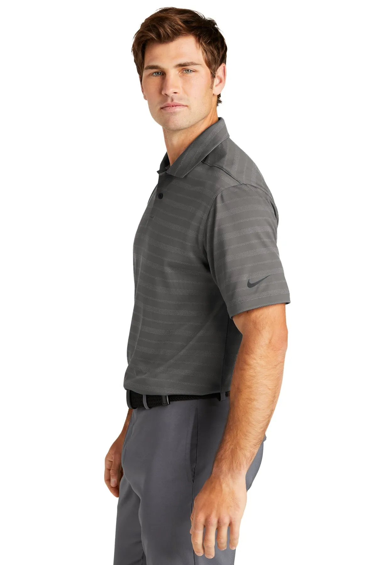 Nike Dri-FIT Vapor Jacquard Customized Polos, Dark Grey