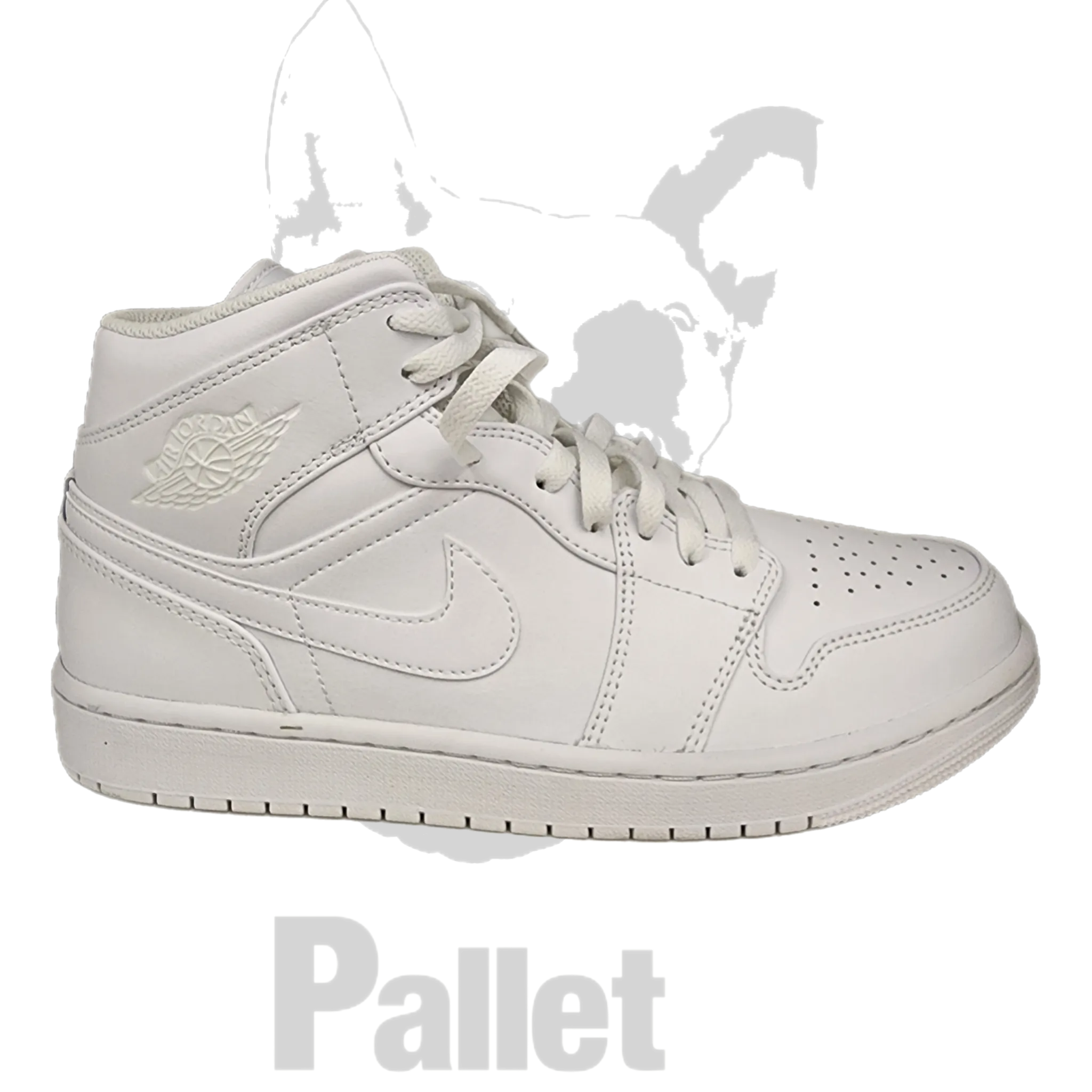 Nike-Jordan 1 Mid Triple White-Size 9