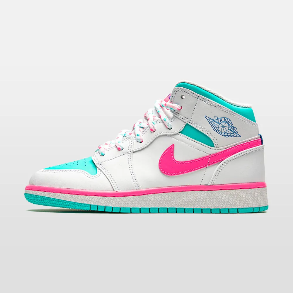 Nike Jordan 1 "White Pink Green Soar" Mid