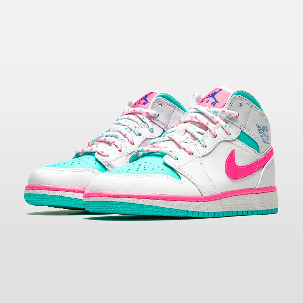 Nike Jordan 1 "White Pink Green Soar" Mid