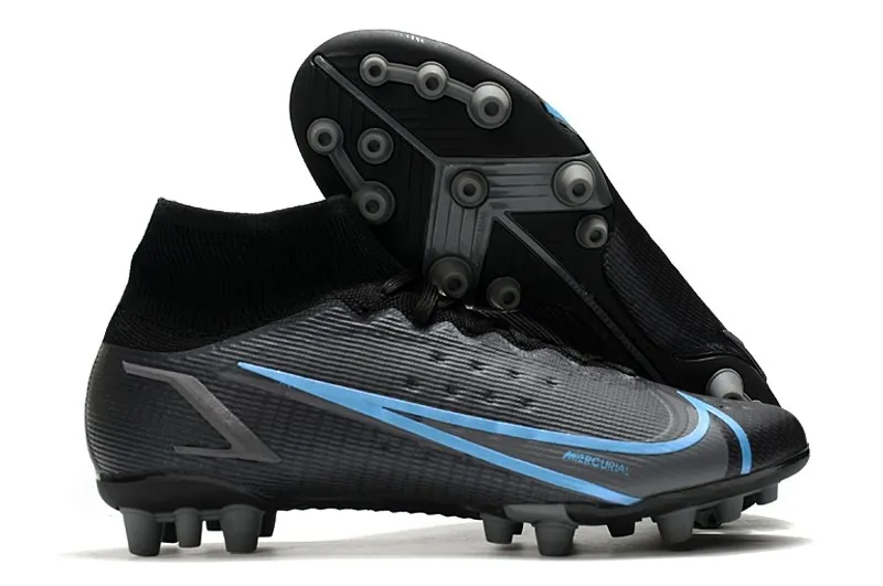 Nike Mercurial Superfly 8 Elite AG-PRO - Black Iron Grey University Blue