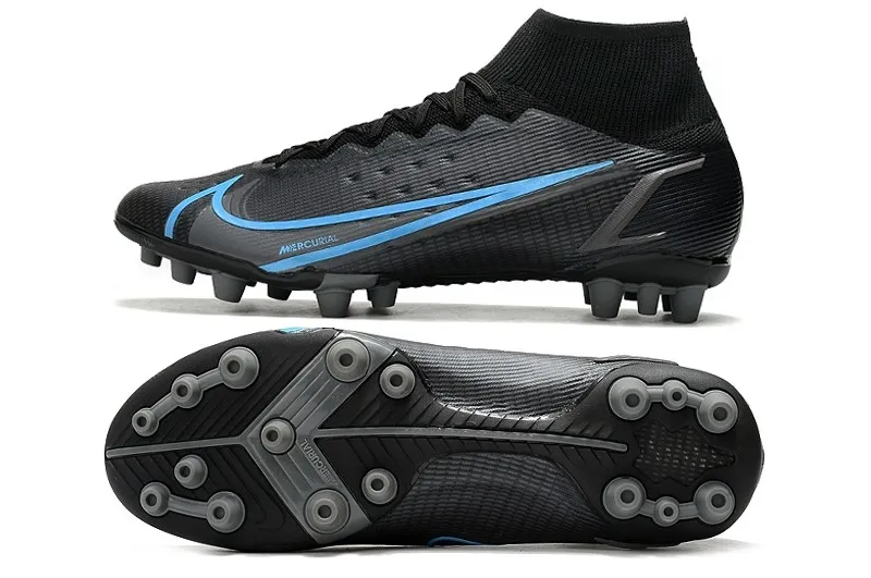 Nike Mercurial Superfly 8 Elite AG-PRO - Black Iron Grey University Blue