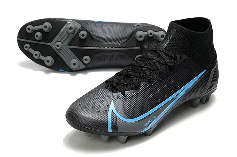 Nike Mercurial Superfly 8 Elite AG-PRO - Black Iron Grey University Blue