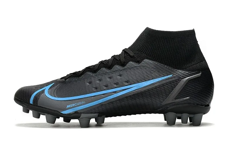 Nike Mercurial Superfly 8 Elite AG-PRO - Black Iron Grey University Blue