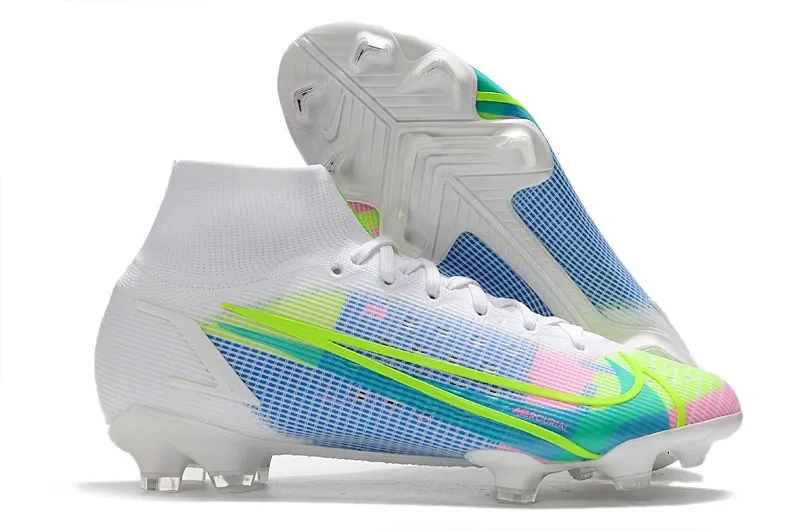 Nike Mercurial Superfly 8 Elite Fg By You - White/Blue/Pink/Yellow