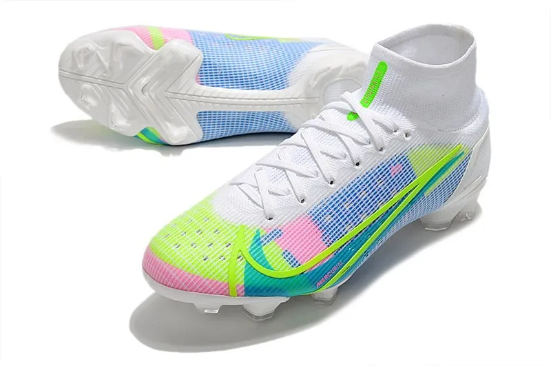 Nike Mercurial Superfly 8 Elite Fg By You - White/Blue/Pink/Yellow