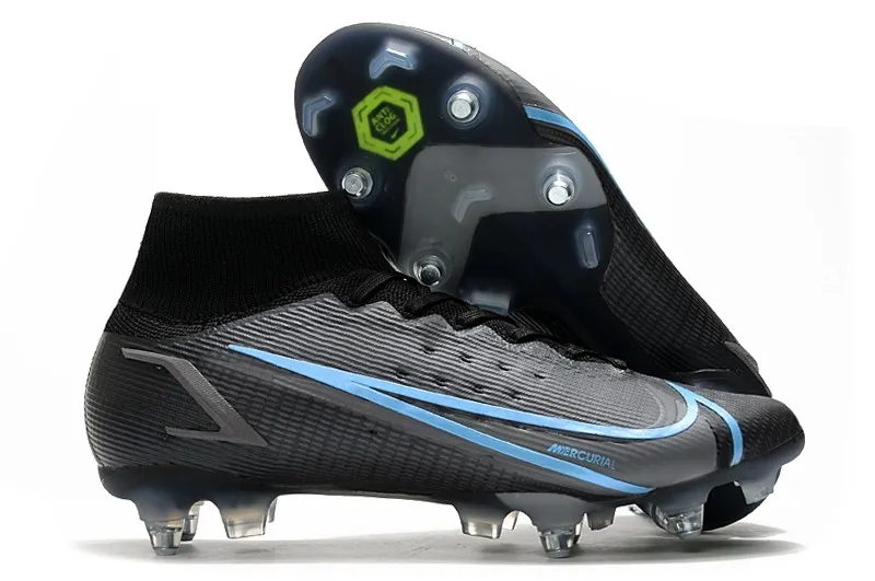 Nike Mercurial Superfly 8 Elite SG-PRO - Black Iron Grey University Blue