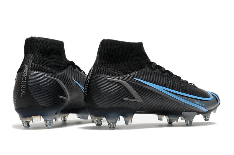 Nike Mercurial Superfly 8 Elite SG-PRO - Black Iron Grey University Blue