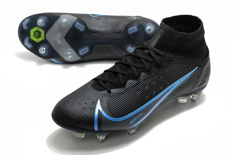 Nike Mercurial Superfly 8 Elite SG-PRO - Black Iron Grey University Blue