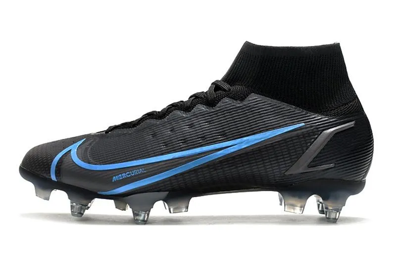 Nike Mercurial Superfly 8 Elite SG-PRO - Black Iron Grey University Blue