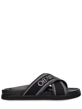 Off-White   Cloud Criss Cross leather slide sandals 