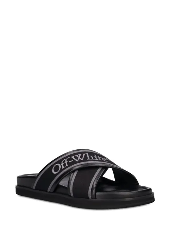 Off-White   Cloud Criss Cross leather slide sandals 