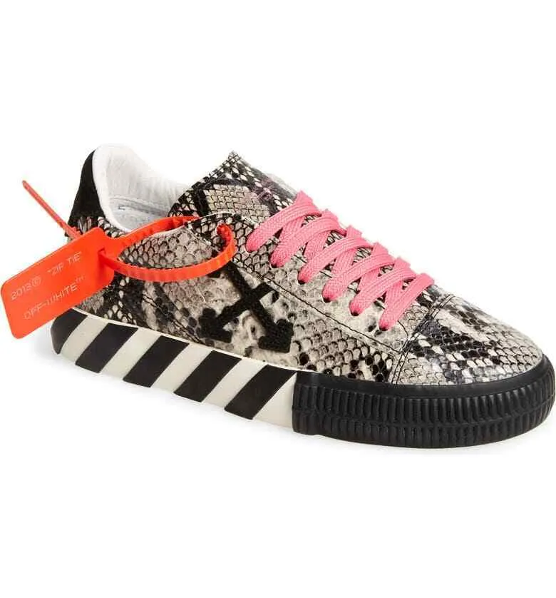 OFF WHITE VIRGIL ABLOH SNAKE VULCANIZED LOW TOP SNEAKERS