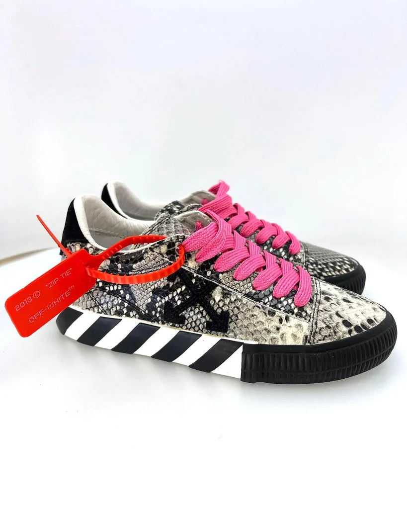 OFF WHITE VIRGIL ABLOH SNAKE VULCANIZED LOW TOP SNEAKERS