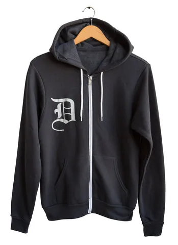 Old Tiger Stadium Blueprint Hoodie, Dark Grey. Navin Field Unisex Hooded Sweatshirt