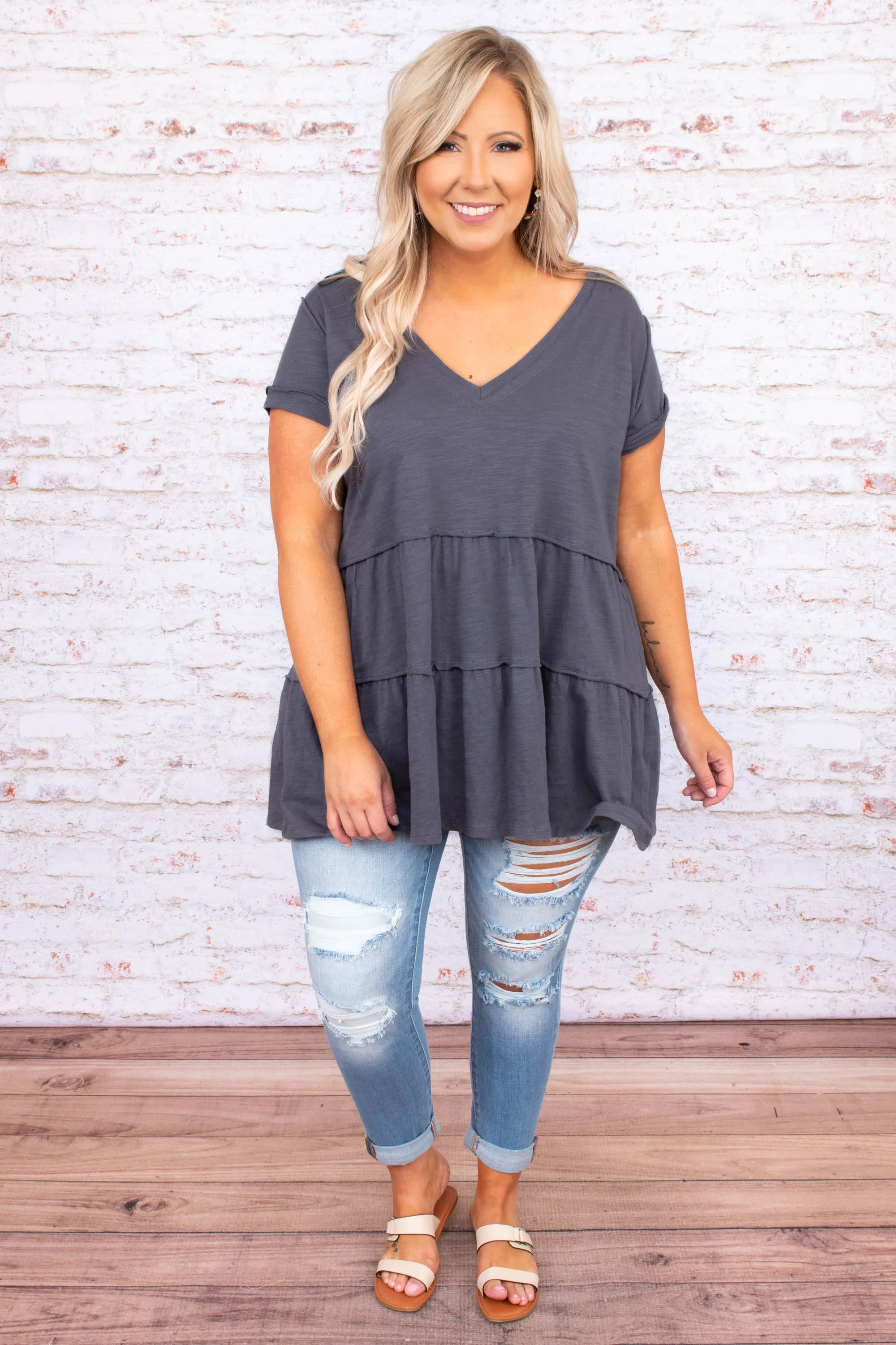 Once A Day Tunic, Ash Blue