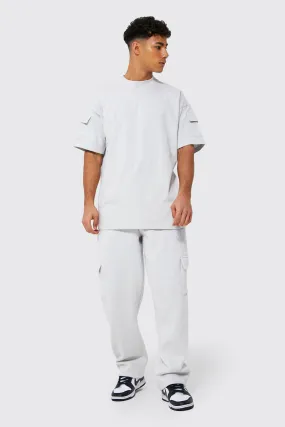 Oversized Cargo T-shirt Tracksuit | boohooMAN UK