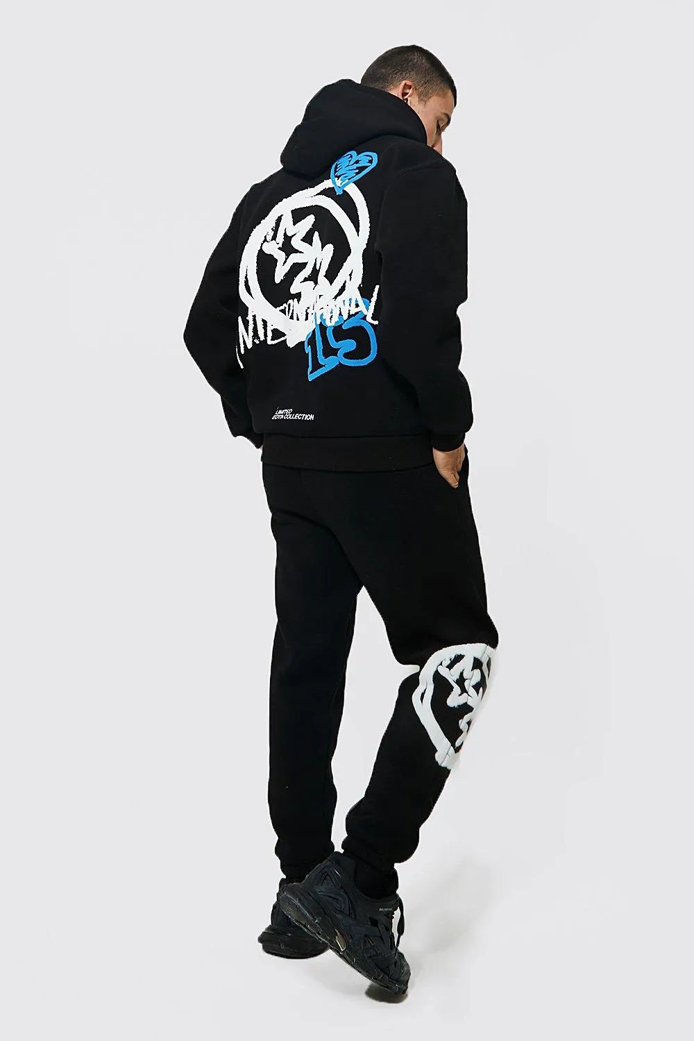 Oversized Spray Graffiti Sweater Tracksuit