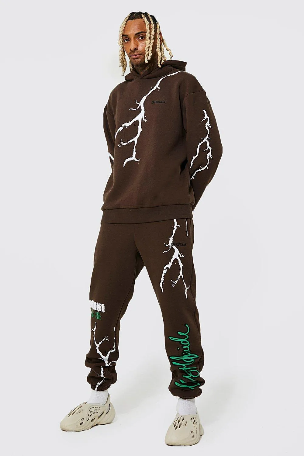 Oversized Worldwide Graphic Hooded Tracksuit | boohooMAN UK