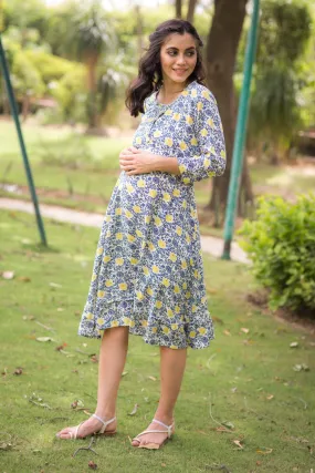 Pacific Floral Maternity & Nursing Dress