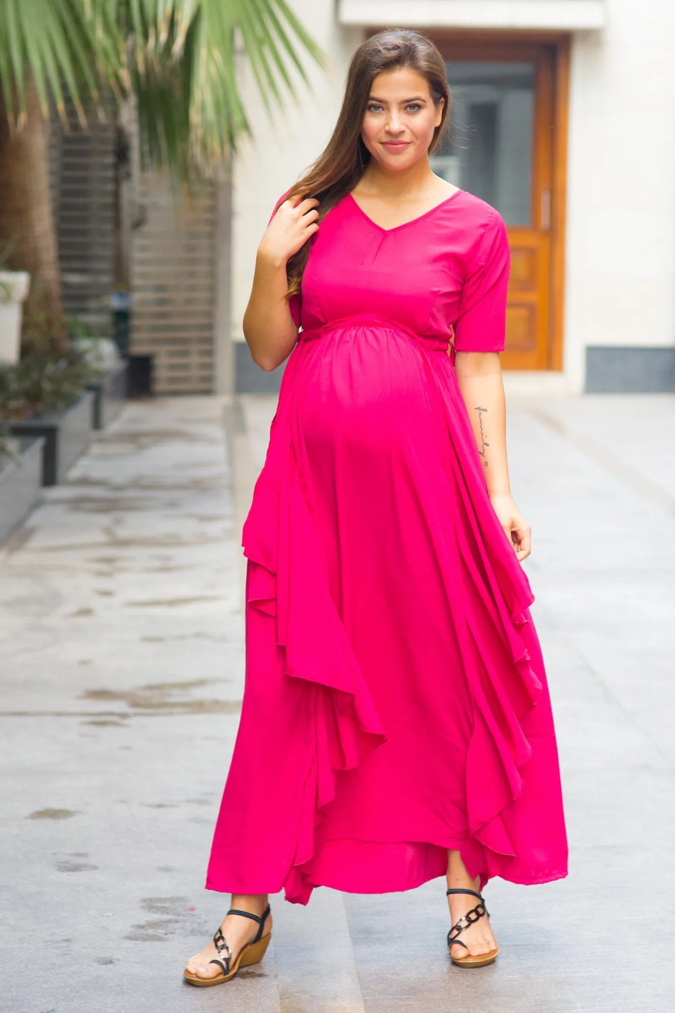 Paris Rose Maternity Flow Dress