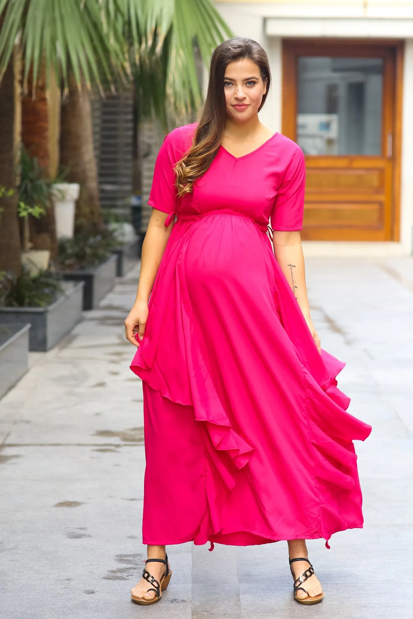 Paris Rose Maternity Flow Dress