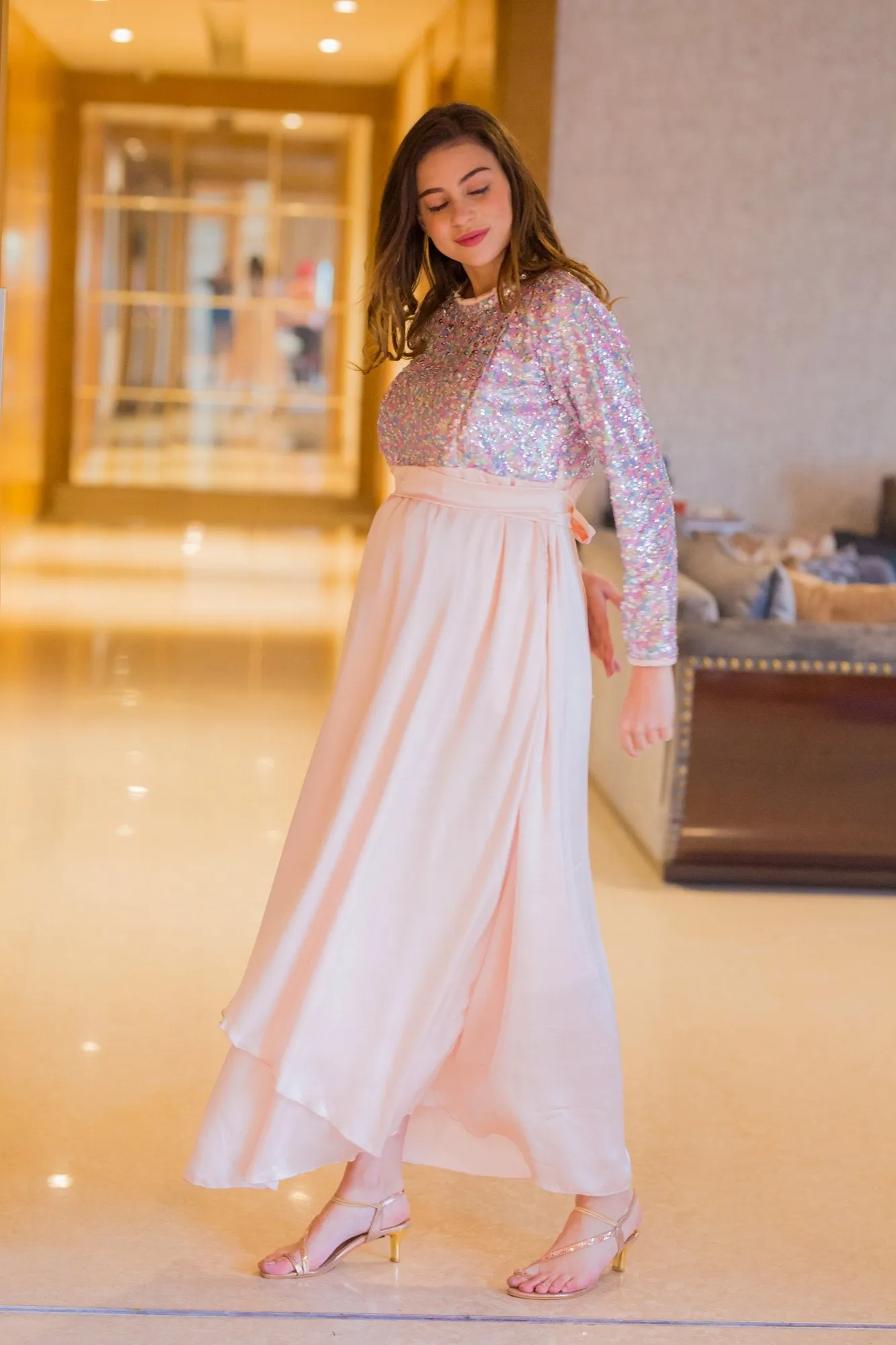 Peppy Sequin Maternity & Nursing Dress