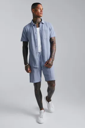 Pique Short Sleeve Shirt And Short Set