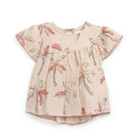 Play Up - Organic Woven Tunic - Pink Palm Trees