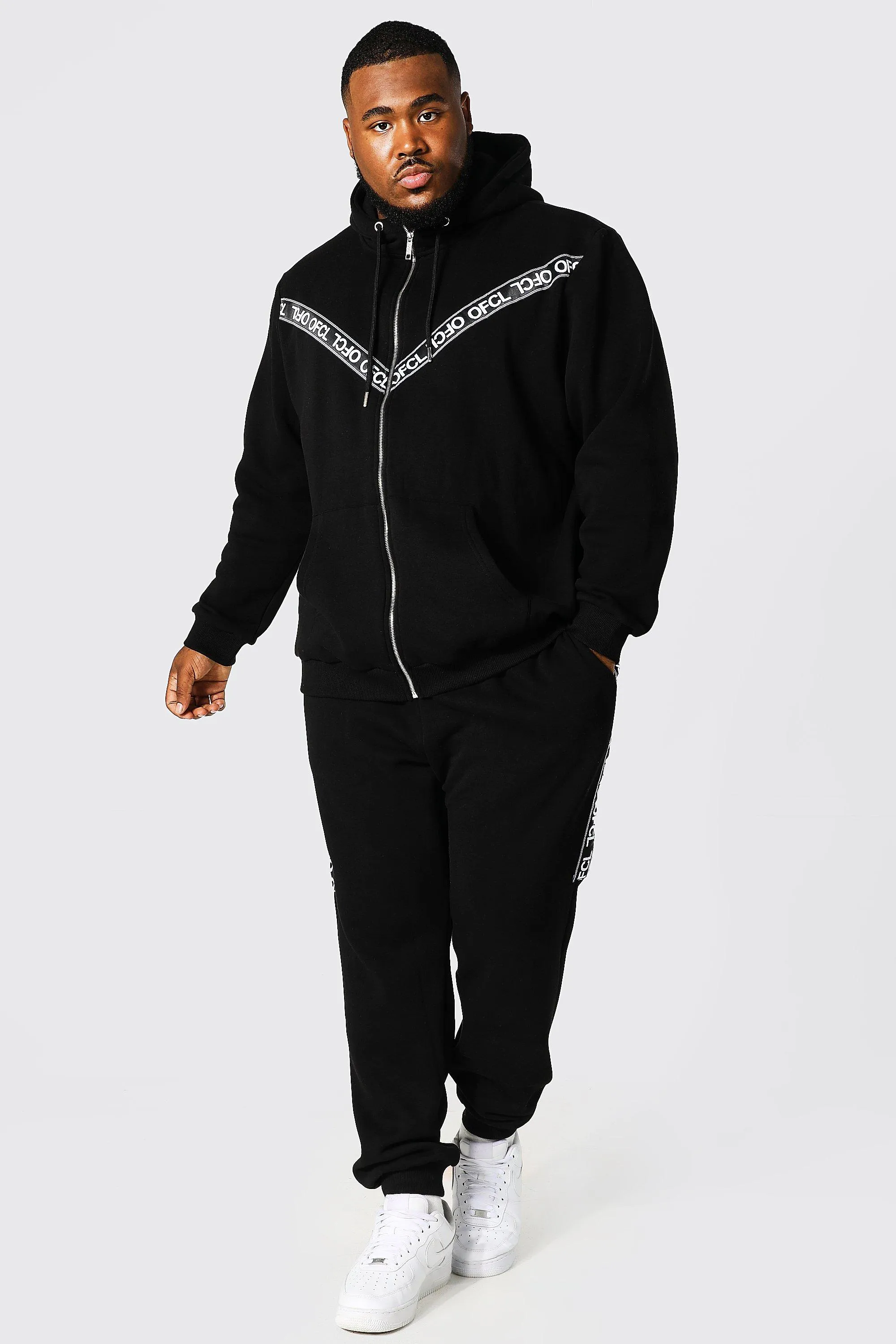 Plus Zip Through Ofcl Tape Hooded Tracksuit