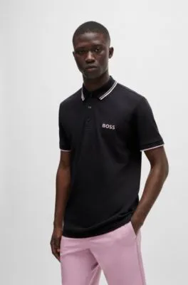 Polo shirt with contrast logos