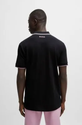 Polo shirt with contrast logos