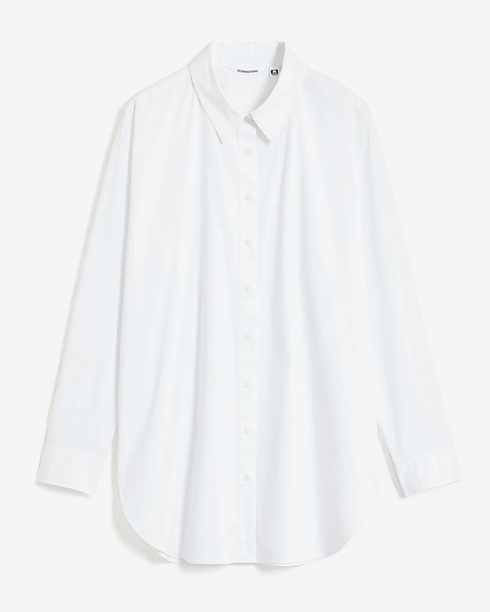 Poplin Tunic Shirt with High-Low Hem