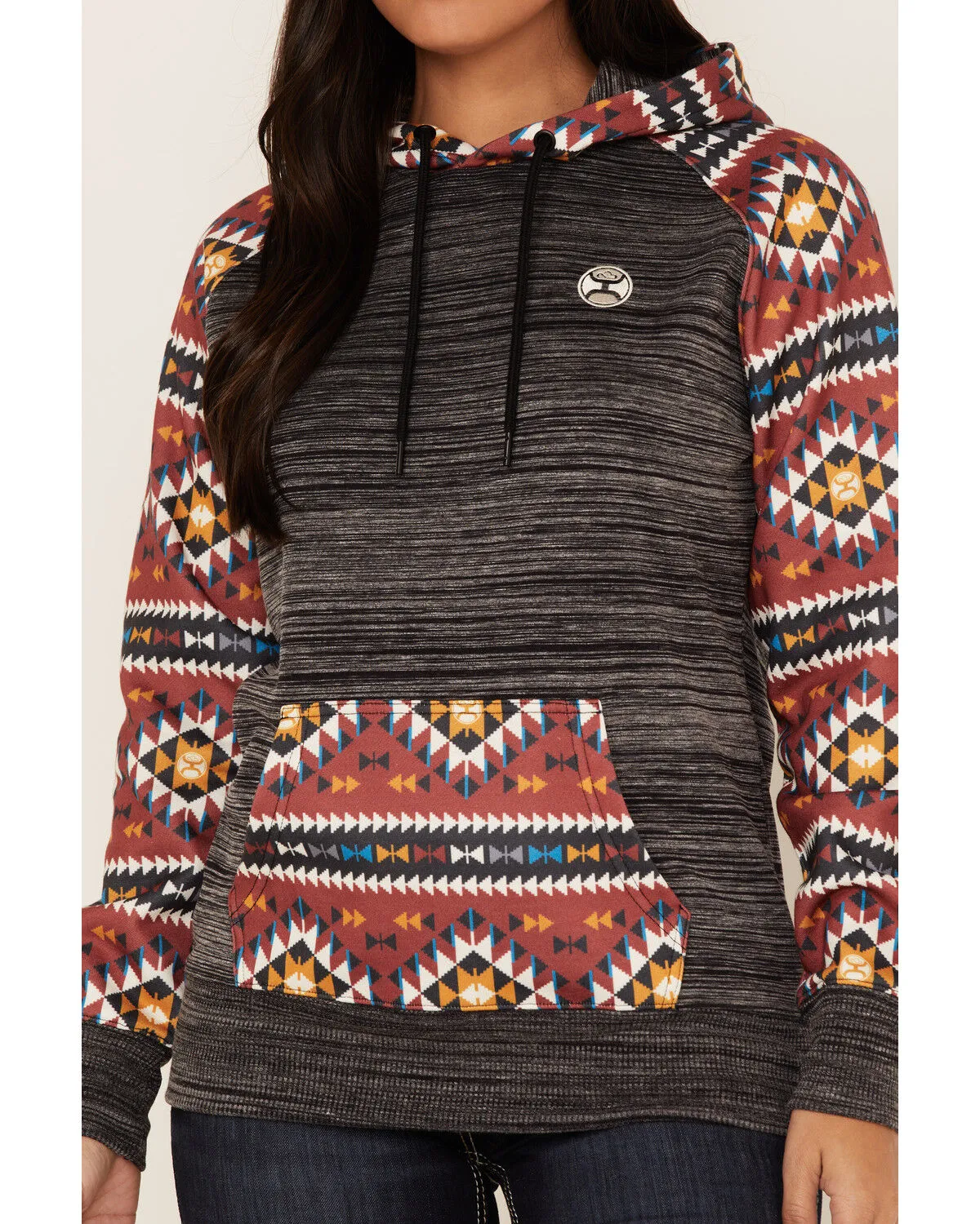 Product Name:  Hooey Women's Southwestern Contrast Print Summit Hoodie