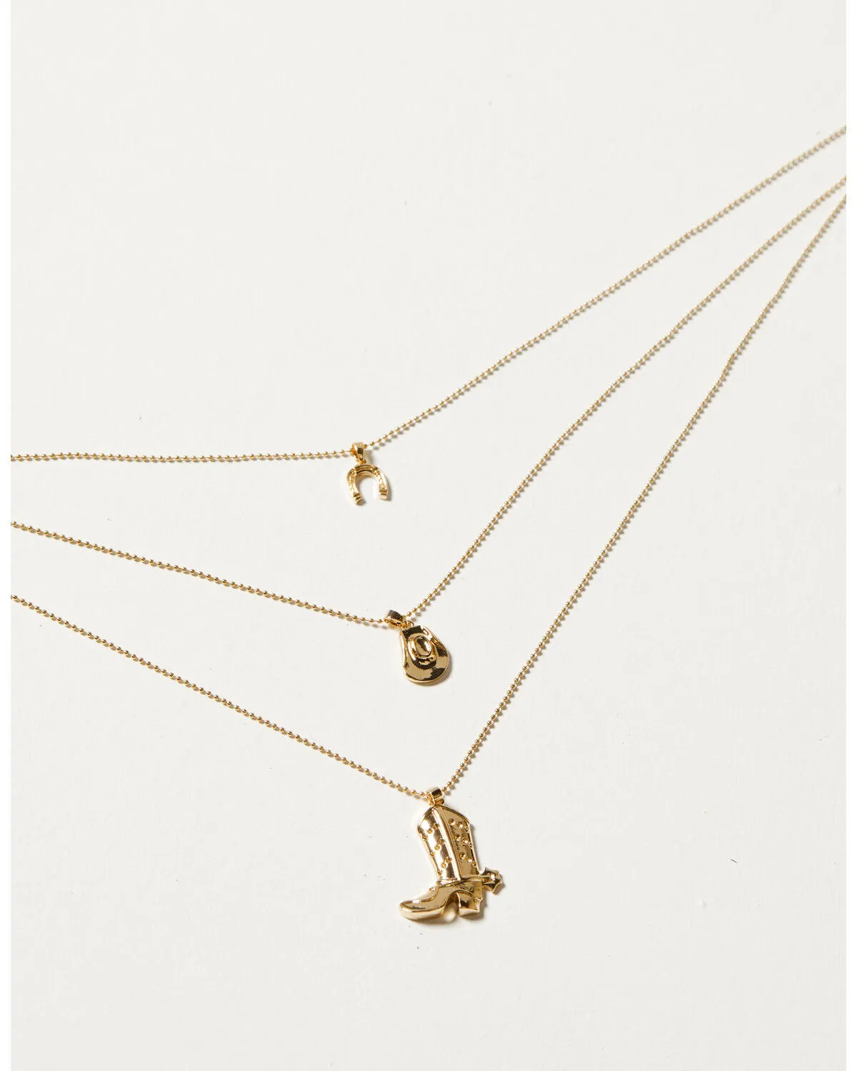 Product Name:  Shyanne Women's Hat, Boot & Horseshoe Layered Necklace