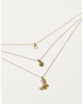 Product Name:  Shyanne Women's Hat, Boot & Horseshoe Layered Necklace