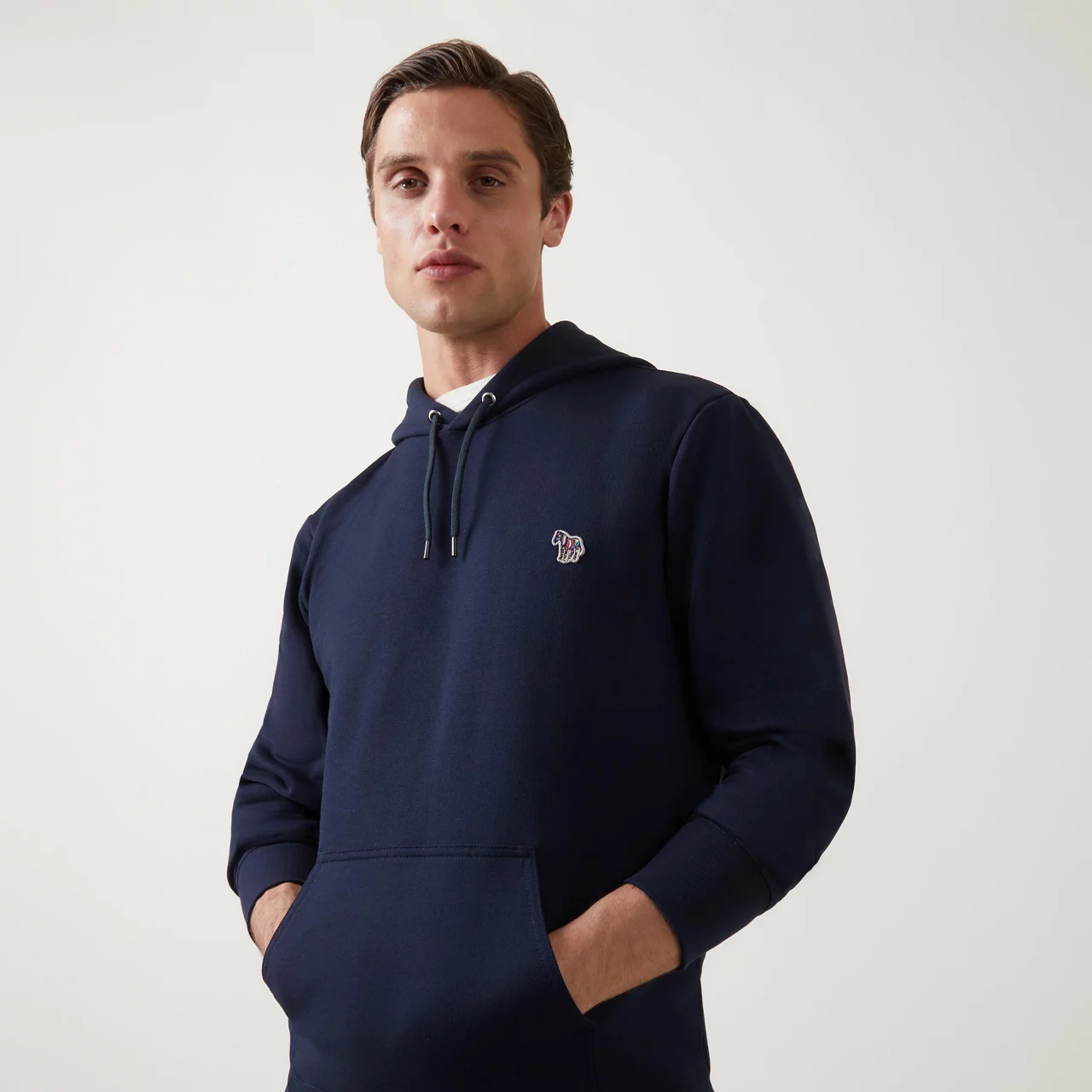 PS PAUL SMITH The Sustainable Edit Zebra Drawstring Hoodie - Navy