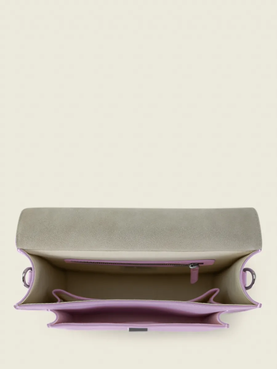 Purple Leather Cross-Body Bag for Women - Simone Pastel Lilac | PAUL MARIUS