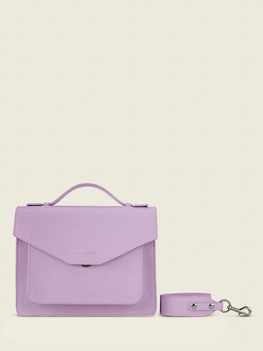 Purple Leather Cross-Body Bag for Women - Simone Pastel Lilac | PAUL MARIUS