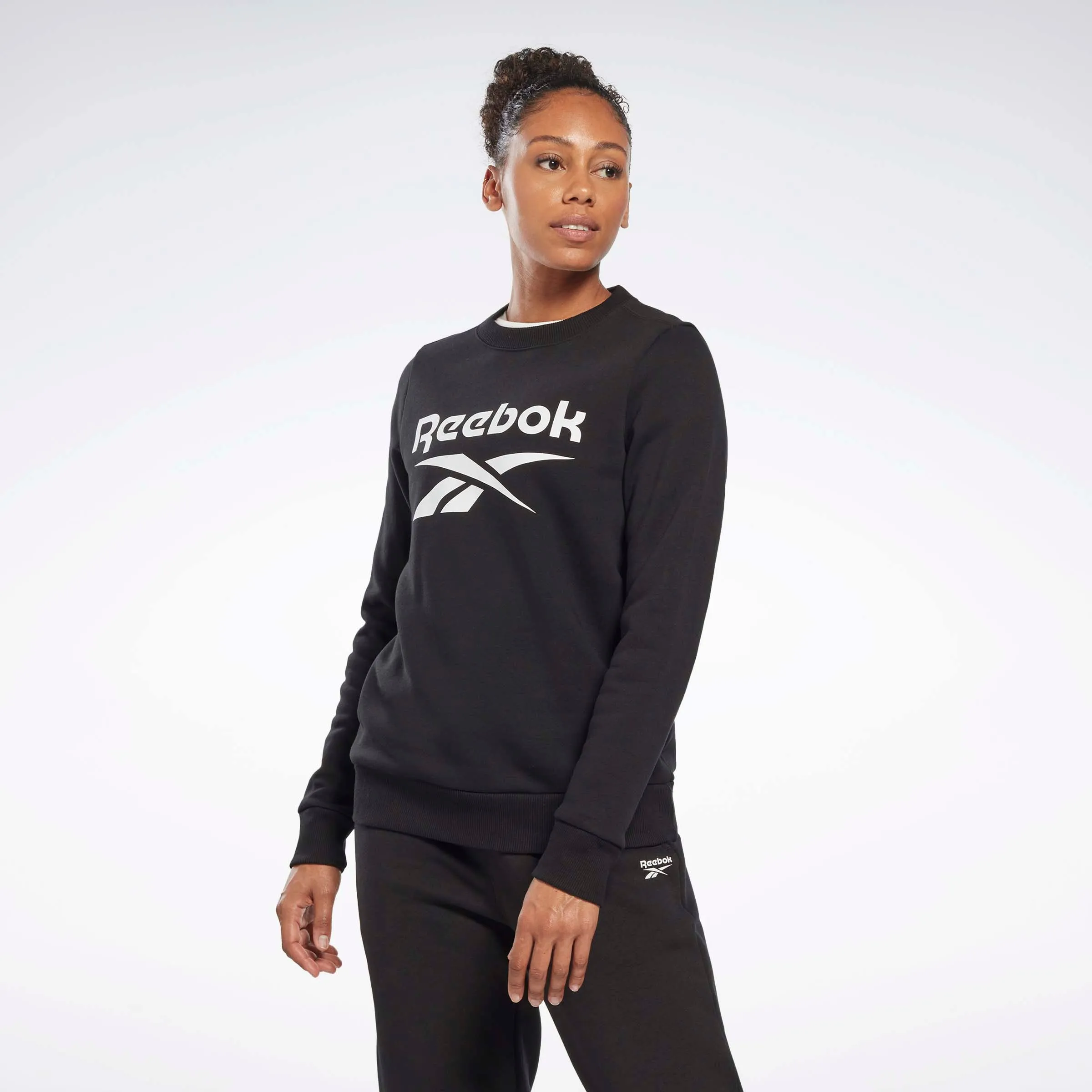 Reebok Identity Big Logo Fleece Crew Sweatshirt Black