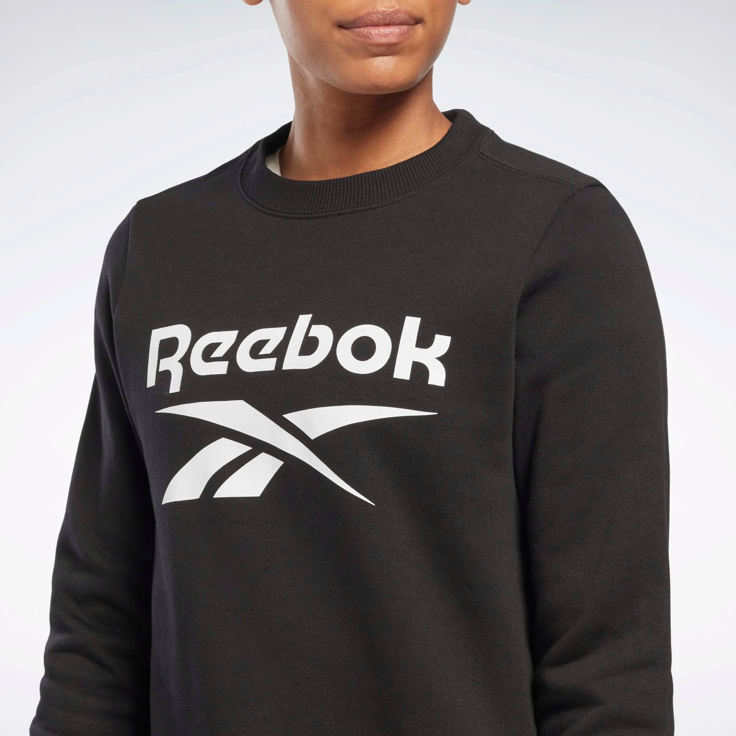 Reebok Identity Big Logo Fleece Crew Sweatshirt Black