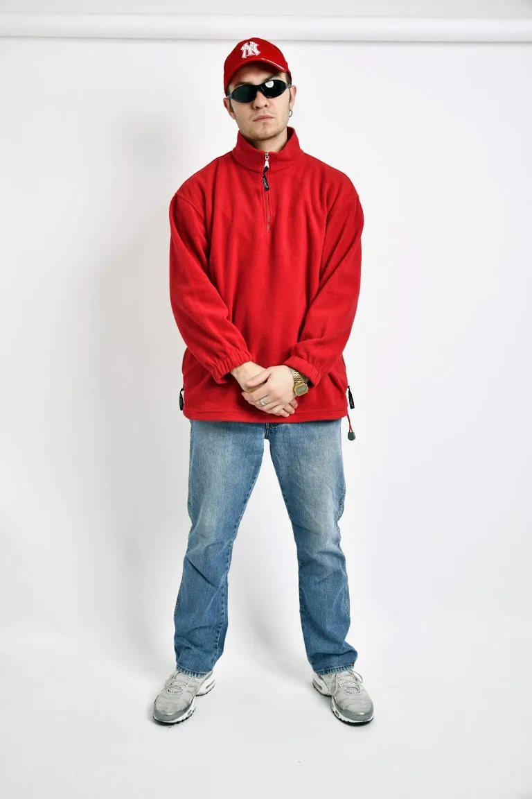 Retro 90s warm fleece red