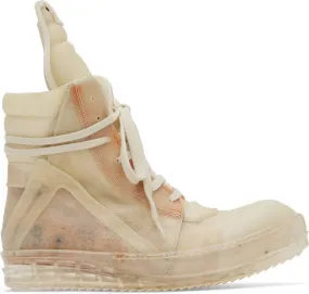 Rick Owens Beige Geobasket Sneakers