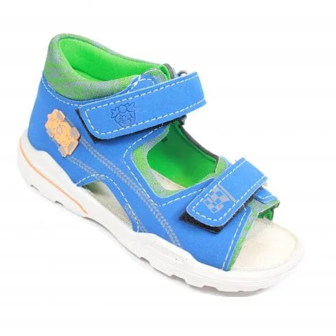 Ricosta Franky | Azur/Grau | Boys Rip Tape Sandals